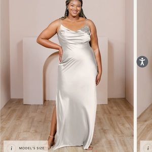 Revelry Skye satin bridesmaid dress